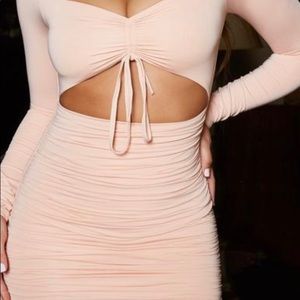 Cut out pink mini dress